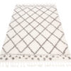 Vloerkleed Boho met Franjes Creme Geruit Stippen Hoogpolig