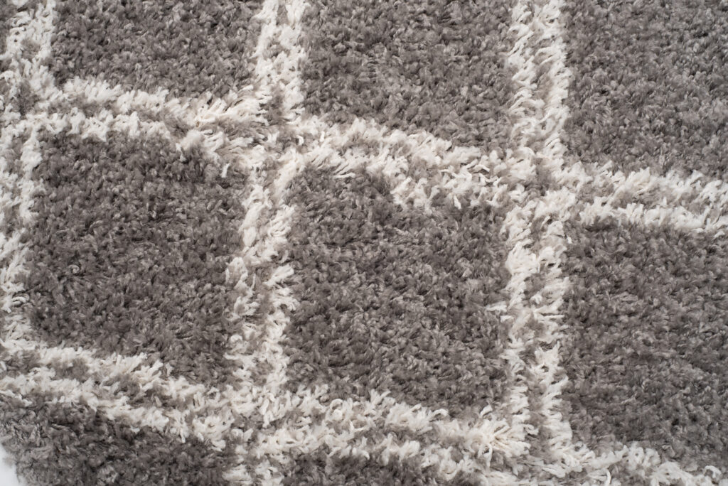 Vloerkleed Boho met Franjes Grijs Geruit Hoogpolig