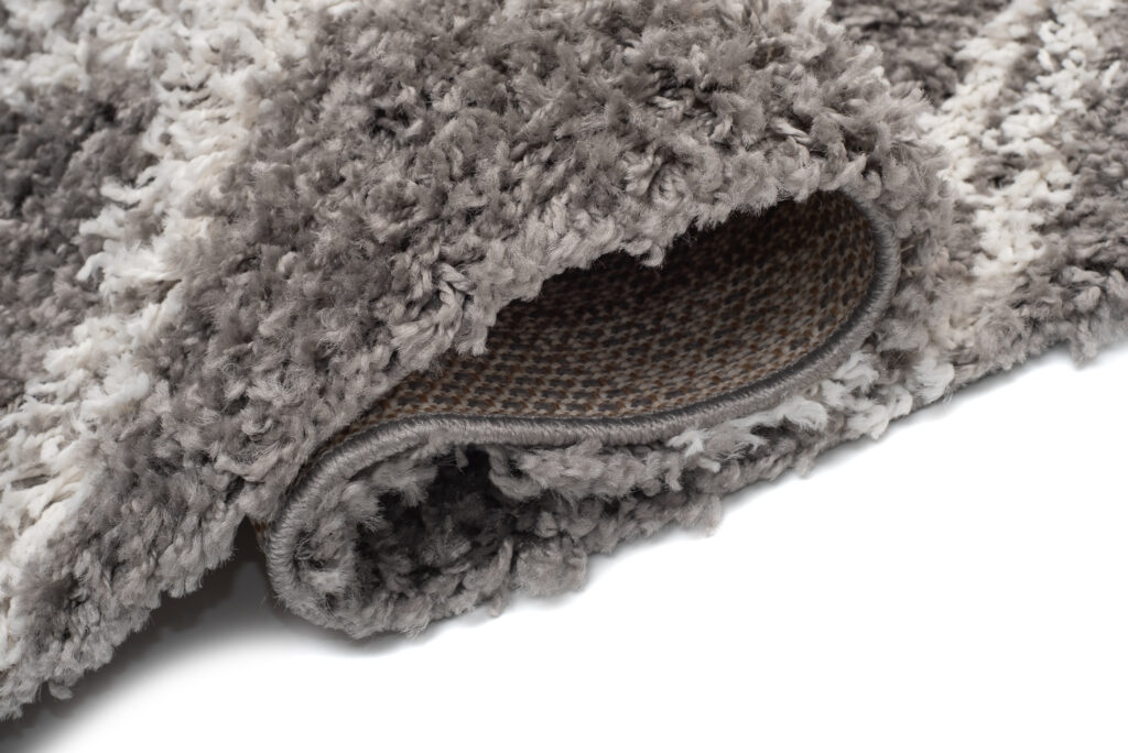 Vloerkleed Boho met Franjes Grijs Geruit Hoogpolig