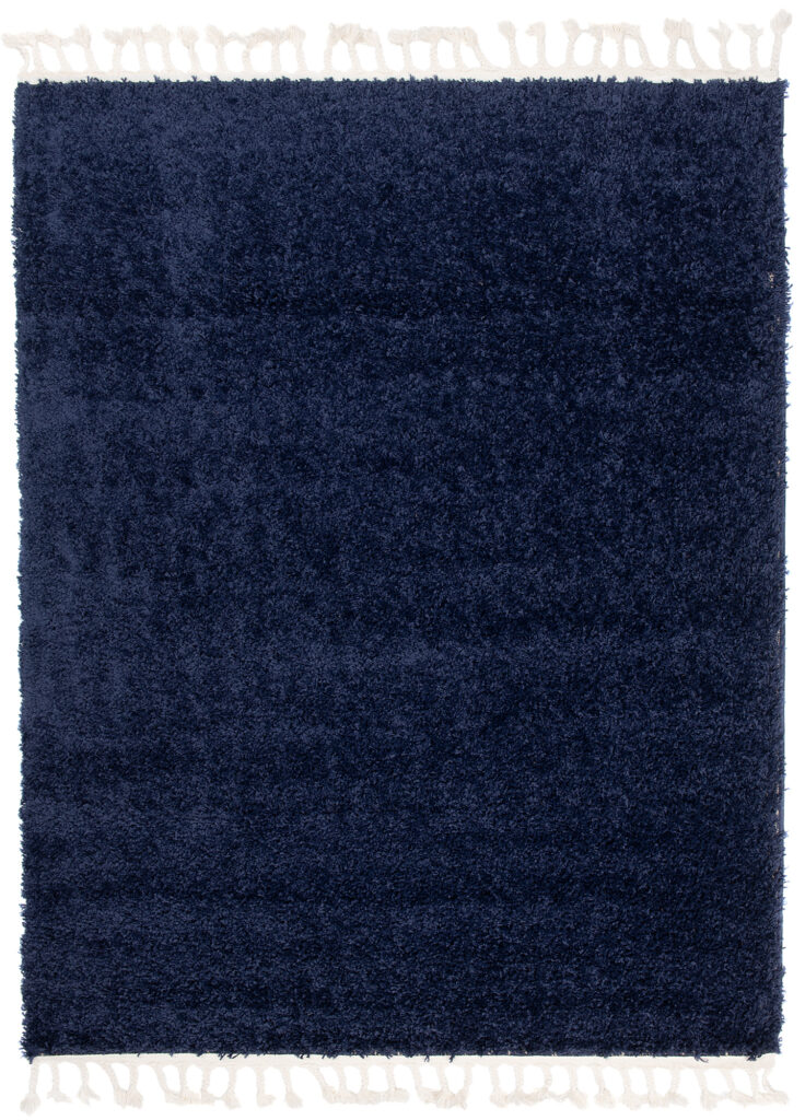 Vloerkleed Boho met Franjes Marineblauw Hoogpolig