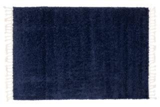 Vloerkleed Boho met Franjes Marineblauw Hoogpolig