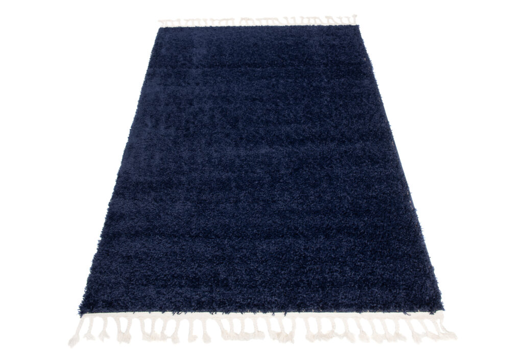 Vloerkleed Boho met Franjes Marineblauw Hoogpolig