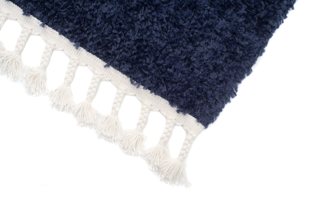 Vloerkleed Boho met Franjes Marineblauw Hoogpolig