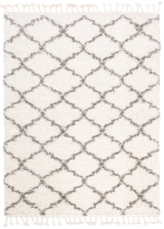Vloerkleed Boho met Franjes Creme Trellis Hoogpolig