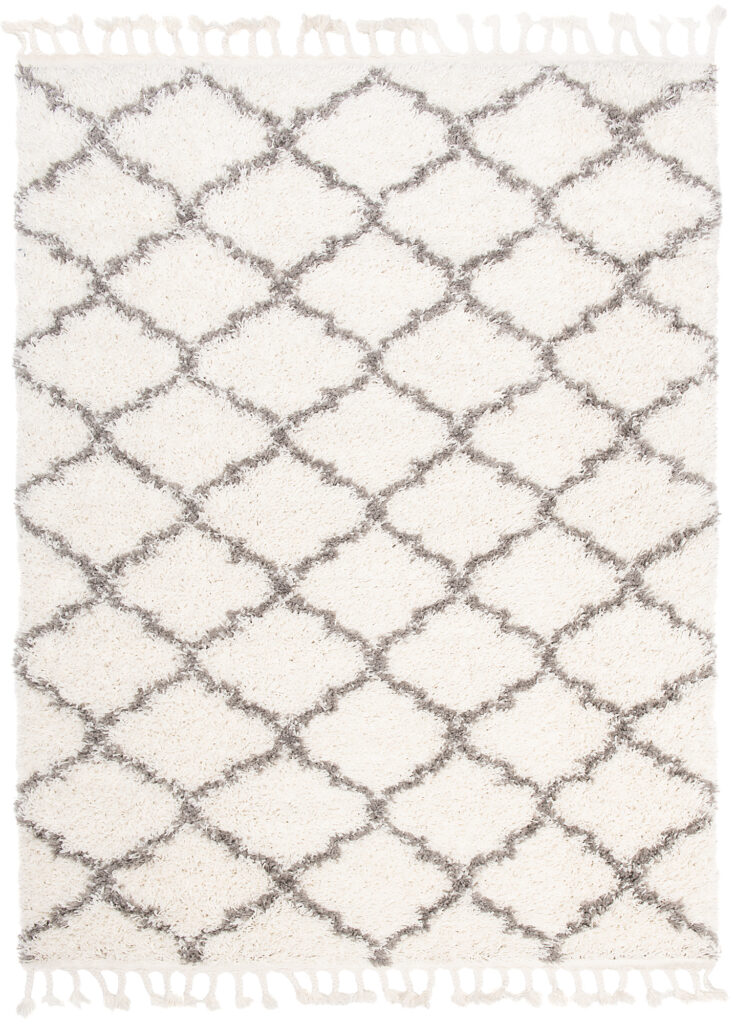 Vloerkleed Boho met Franjes Creme Trellis Hoogpolig