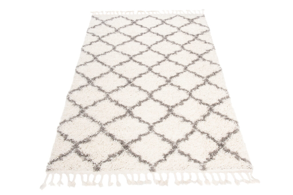 Vloerkleed Boho met Franjes Creme Trellis Hoogpolig
