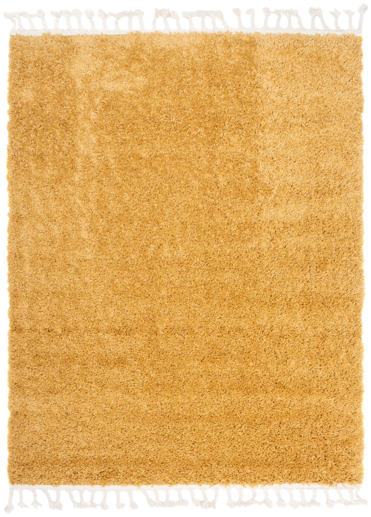 Vloerkleed Boho met Franjes Mosterd Hoogpolig