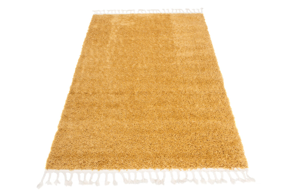 Vloerkleed Boho met Franjes Mosterd Hoogpolig