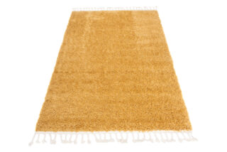 Vloerkleed Boho met Franjes Mosterd Hoogpolig