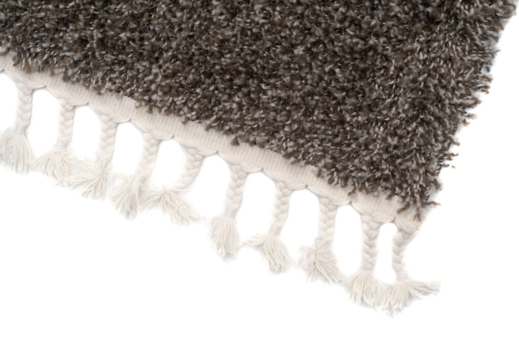 Vloerkleed Boho met Franjes Taupe Grijs Hoogpolig