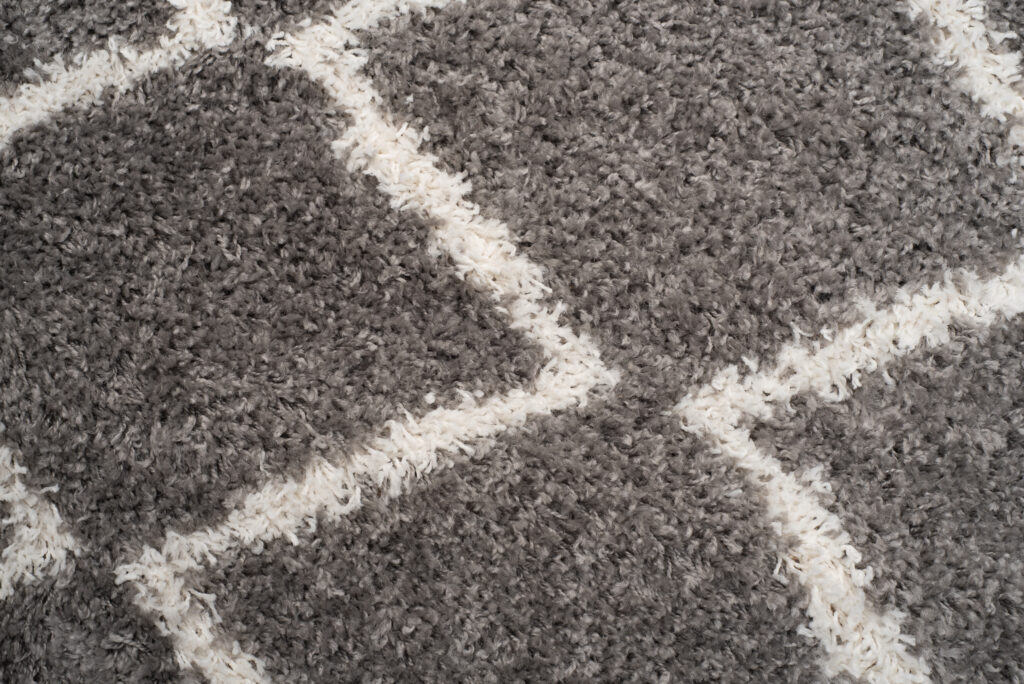 Vloerkleed Boho met Franjes Grijs Zigzag Hoogpolig