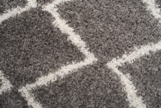 Vloerkleed Boho met Franjes Grijs Zigzag Hoogpolig