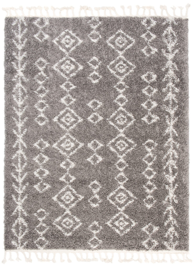 Vloerkleed Boho met Franjes Grijs Geometrisch Hoogpolig