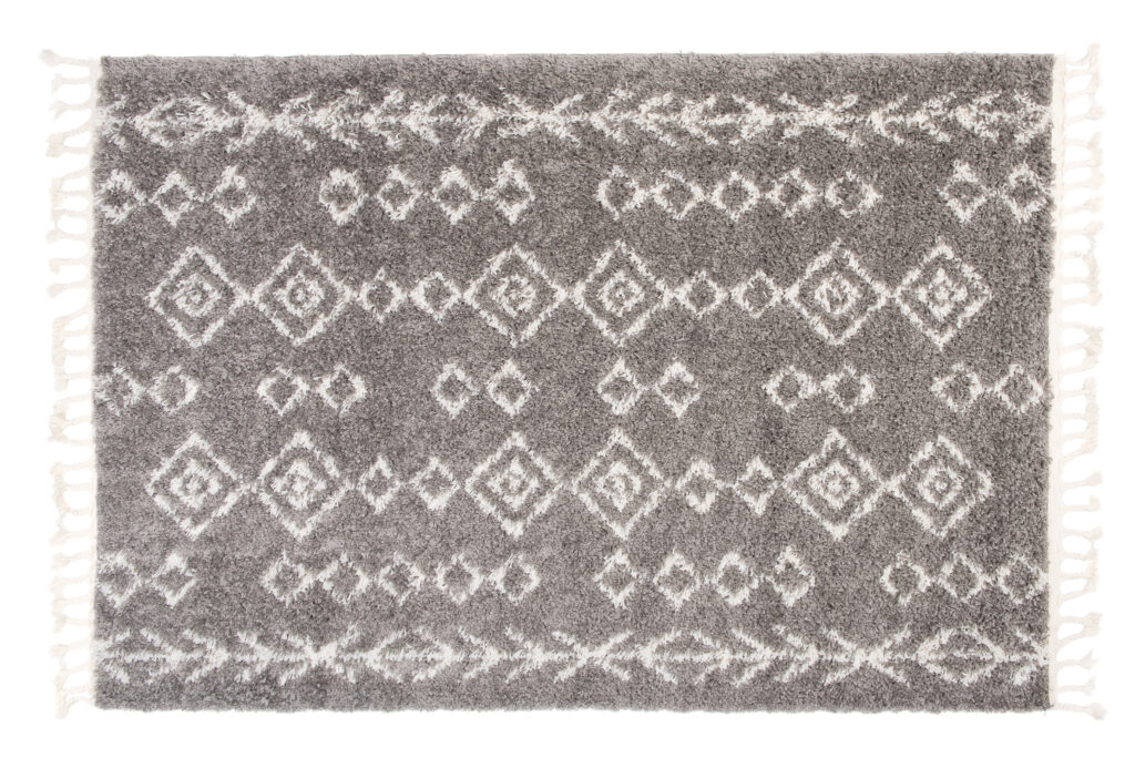 Vloerkleed Boho met Franjes Grijs Geometrisch Hoogpolig