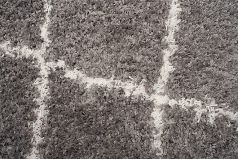 Vloerkleed Boho met Franjes Grijs Ruiten Hoogpolig