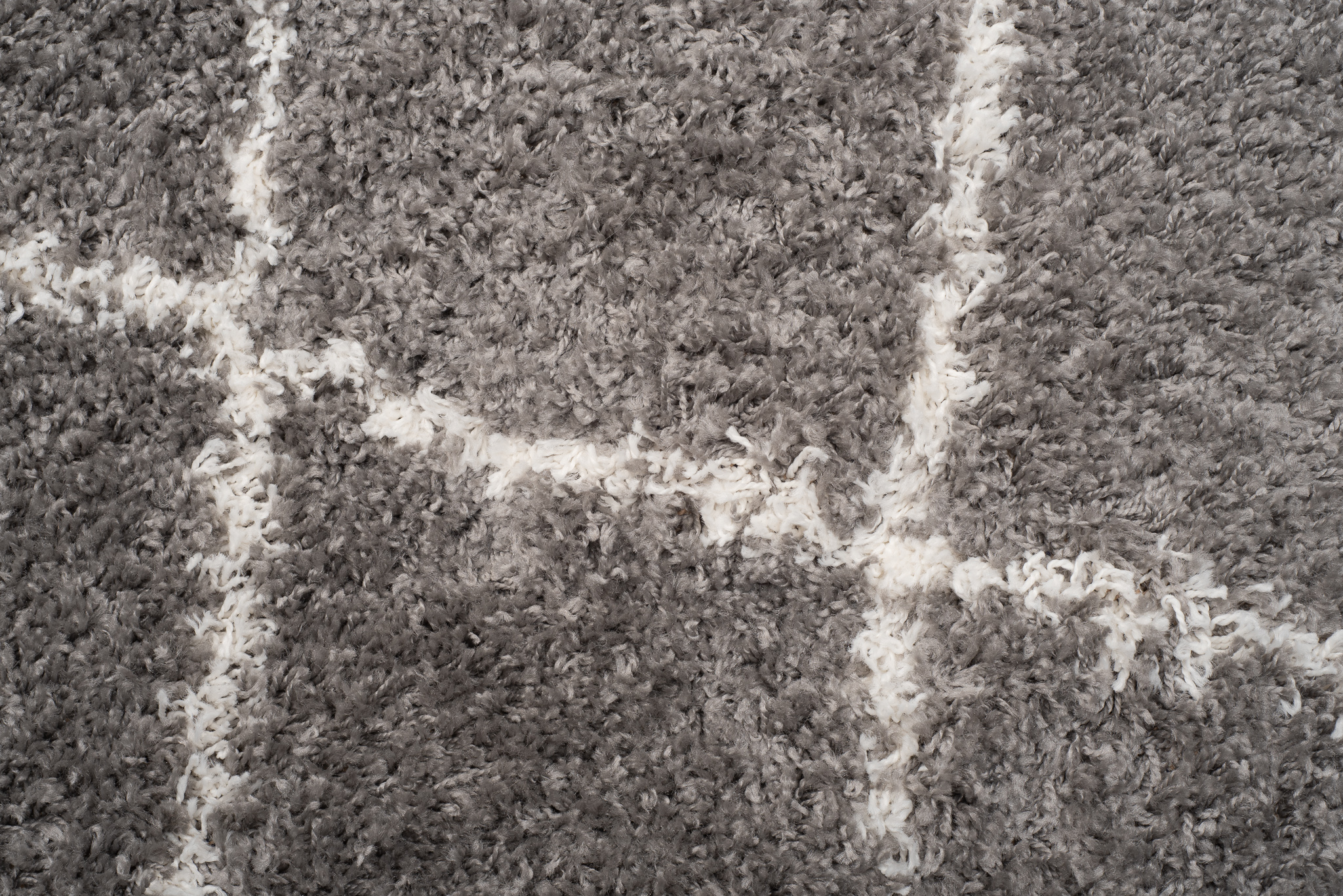 Vloerkleed Boho met Franjes Grijs Ruiten Hoogpolig