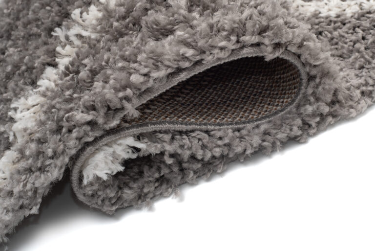 Vloerkleed Boho met Franjes Grijs Ruiten Hoogpolig