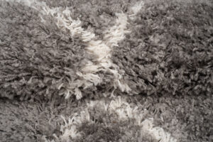 Vloerkleed Boho met Franjes Grijs Ruiten Hoogpolig