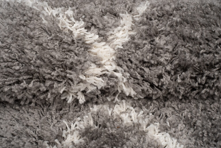 Vloerkleed Boho met Franjes Grijs Ruiten Hoogpolig