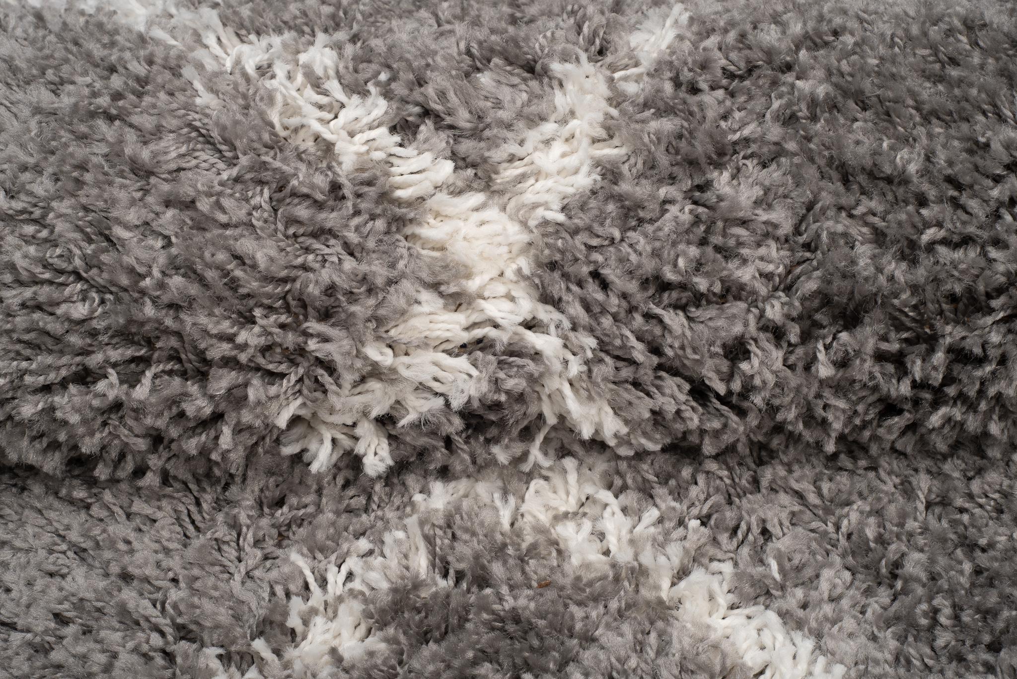 Vloerkleed Boho met Franjes Grijs Ruiten Hoogpolig