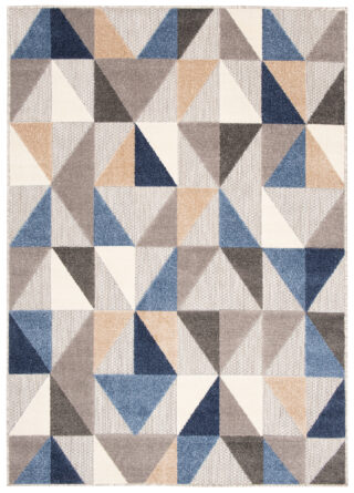 Buitenkleed Patio Grijs Blauw Geometrisch