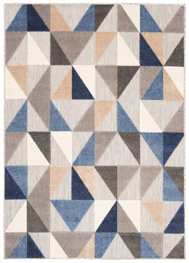 Buitenkleed Patio Grijs Blauw Geometrisch