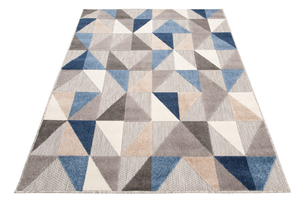 Buitenkleed Patio Grijs Blauw Geometrisch