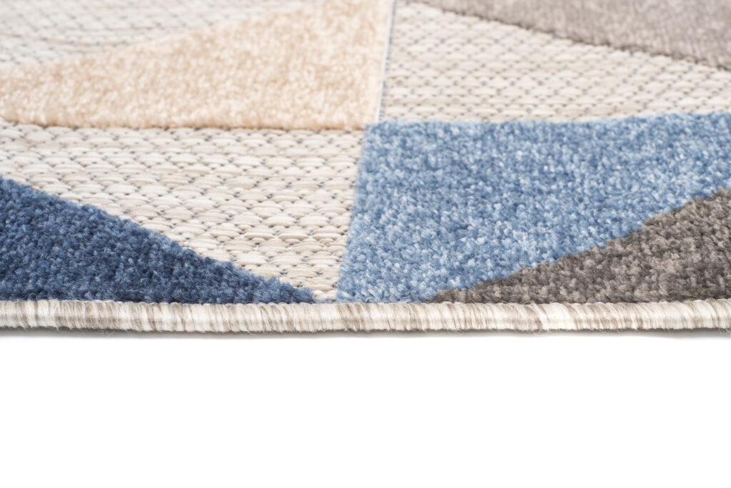 Buitenkleed Patio Grijs Blauw Geometrisch