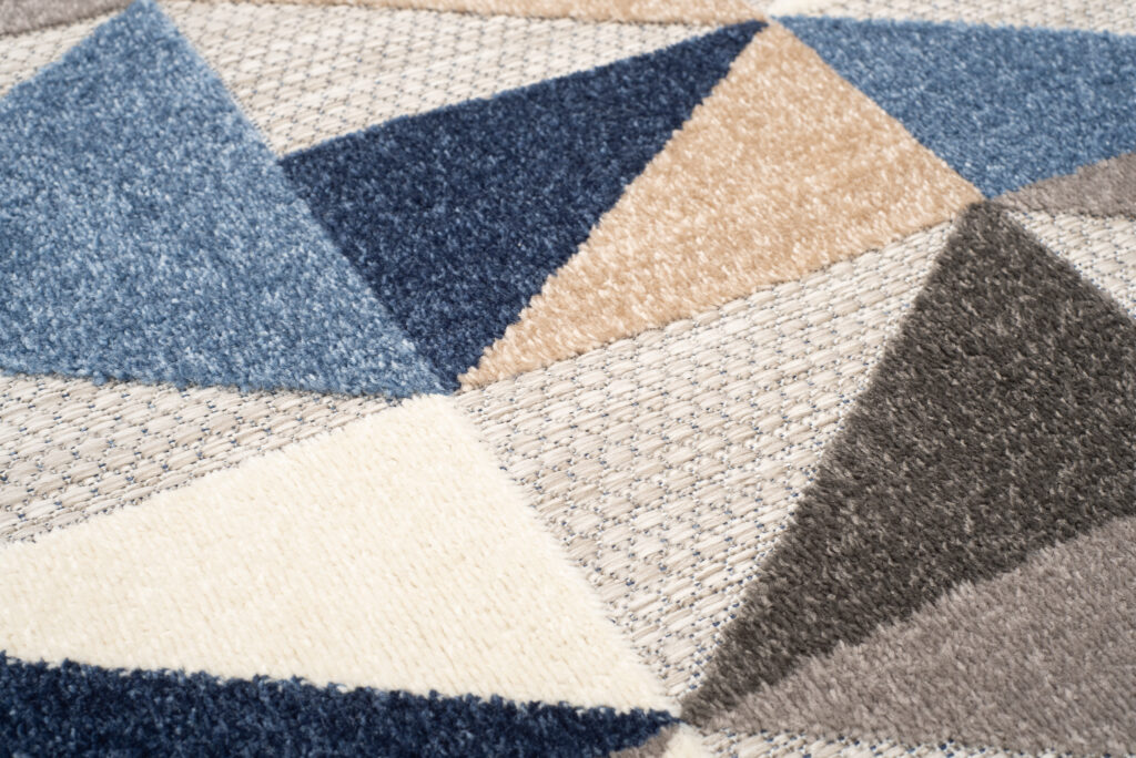 Buitenkleed Patio Grijs Blauw Geometrisch