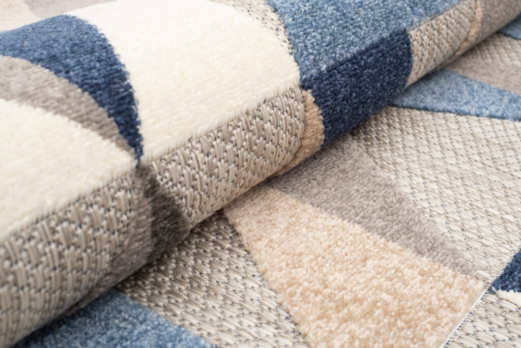 Buitenkleed Patio Grijs Blauw Geometrisch