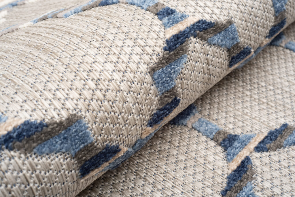 Buitenkleed Patio Grijs Blauw Trellis