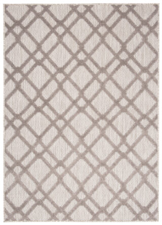 Buitenkleed Patio Beige Grijs Ruitpatroon