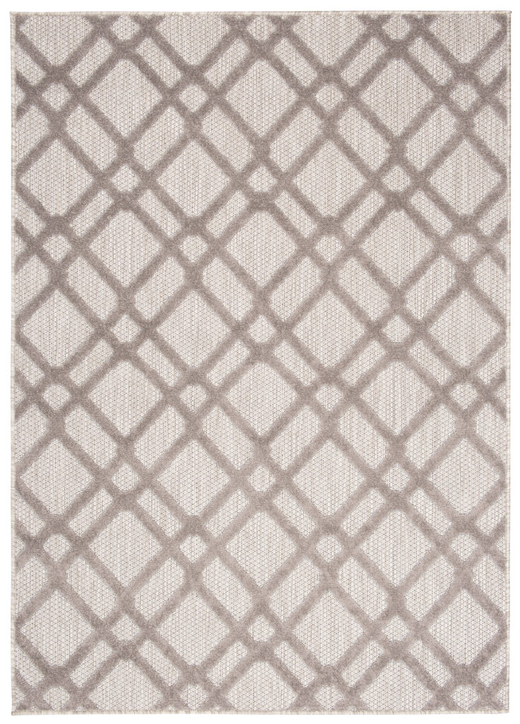 Buitenkleed Patio Beige Grijs Ruitpatroon