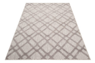 Buitenkleed Patio Beige Grijs Ruitpatroon