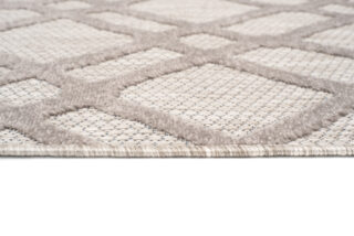 Buitenkleed Patio Beige Grijs Ruitpatroon