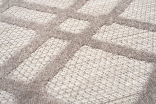 Buitenkleed Patio Beige Grijs Ruitpatroon
