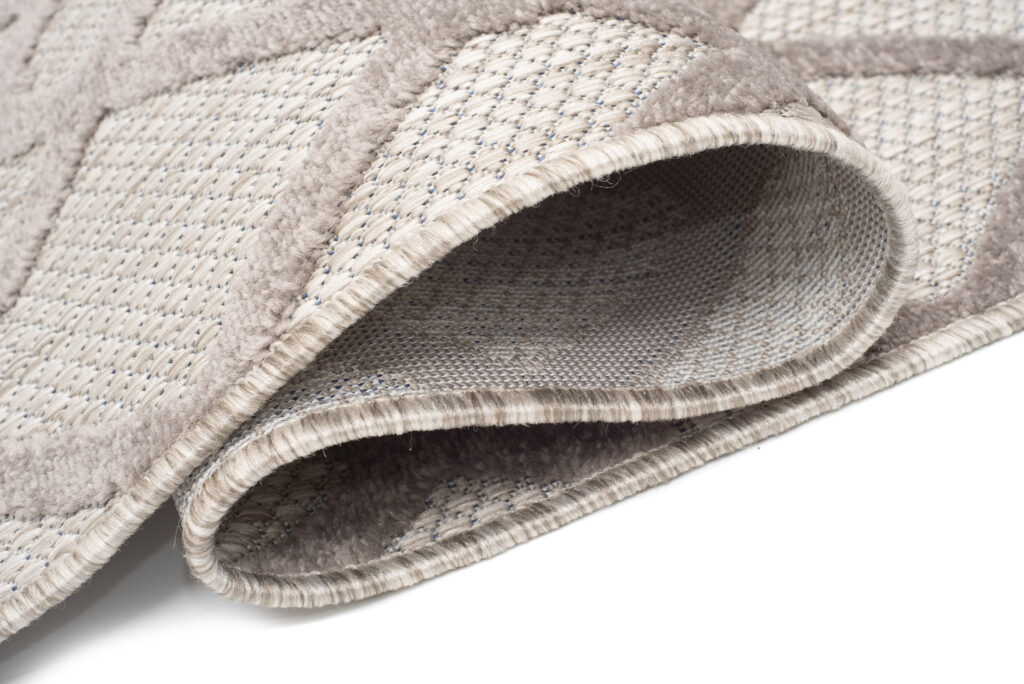 Buitenkleed Patio Beige Grijs Ruitpatroon