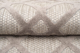 Buitenkleed Patio Beige Grijs Ruitpatroon