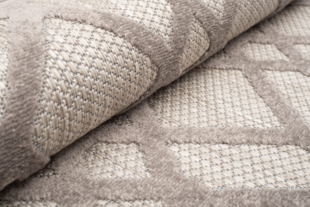 Buitenkleed Patio Beige Grijs Ruitpatroon