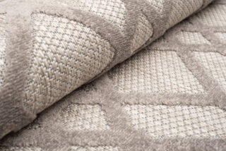 Buitenkleed Patio Beige Grijs Ruitpatroon