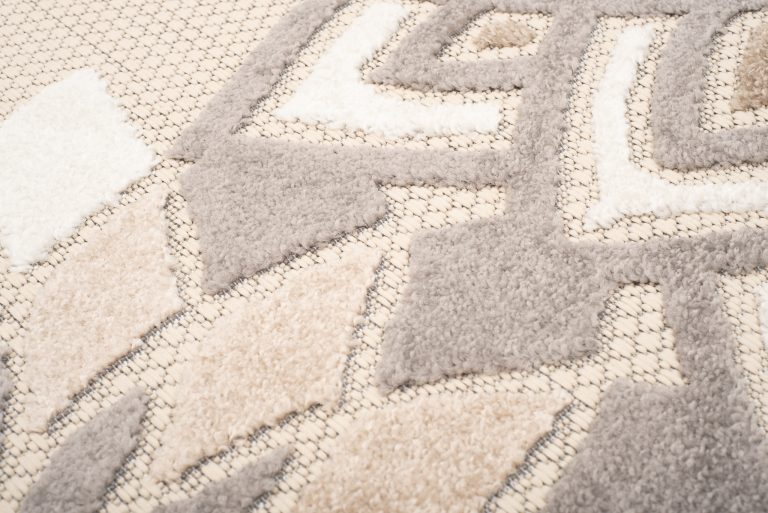 Vloerkleed Buitenkleed Patio Creme Grijs Bloemen