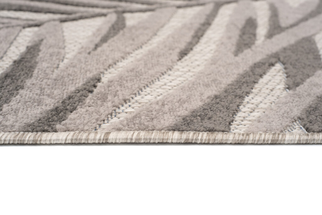 Buitenkleed Patio Grijs Beige Bladeren