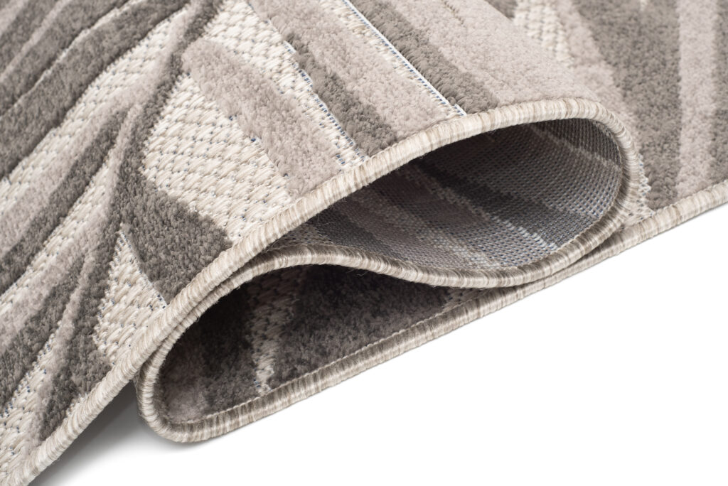 Buitenkleed Patio Grijs Beige Bladeren