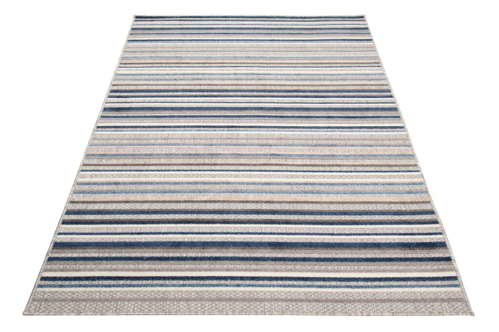 Buitenkleed Patio Grijs Blauw Gestreept