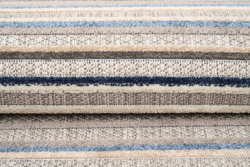 Buitenkleed Patio Grijs Blauw Gestreept