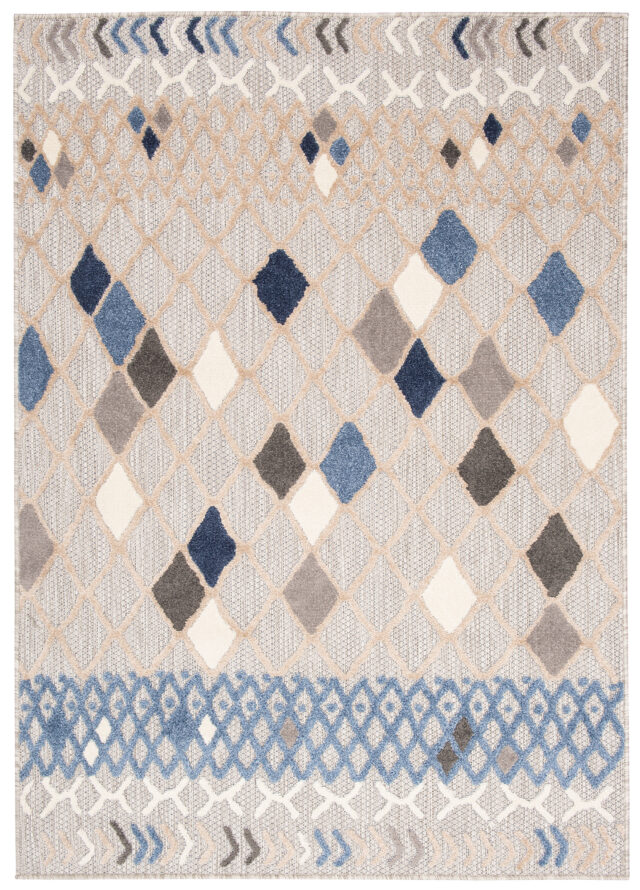 Buitenkleed Patio Grijs Blauw Ethno