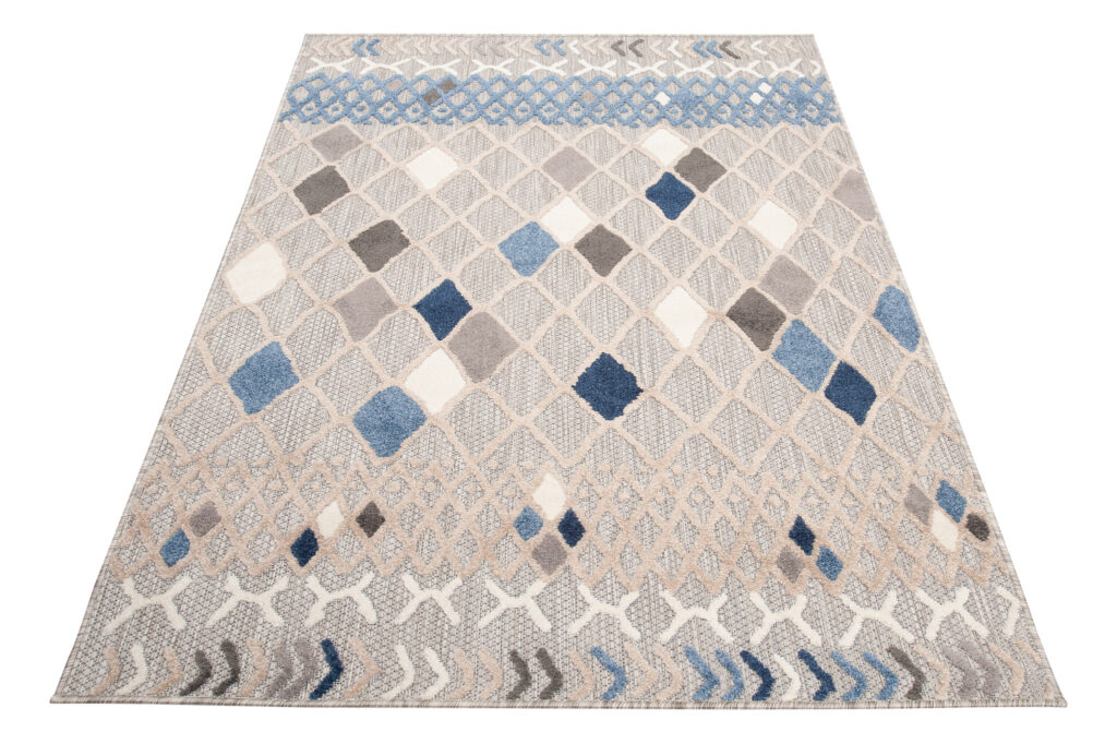 Buitenkleed Patio Grijs Blauw Ethno