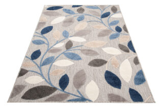 Buitenkleed Patio Grijs Blauw Bladeren