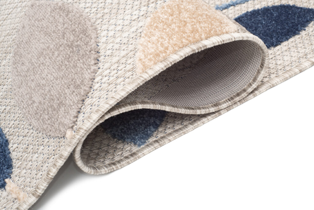 Buitenkleed Patio Grijs Blauw Bladeren