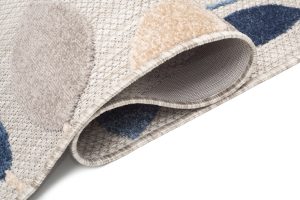Vloerkleed Buitenkleed Patio Grijs Blauw Bladeren